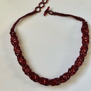 Hand Made Red Bead Necklace